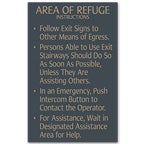 Area of Refuge Instructions Signs