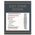 Stairway Egress with Evacuation Map Signs