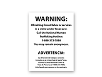 Human Trafficking Notice