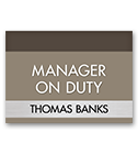 Nameplate/Staff on Duty