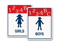 kids bathroom signs
