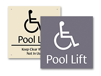 pool lift signs