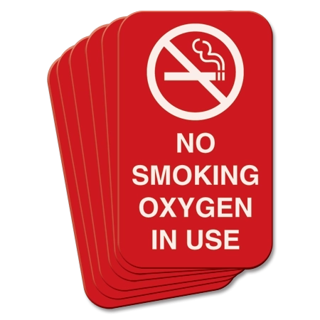 5" x 3" No Smoking Oxygen In Use Magnetic Sign w/Symbols