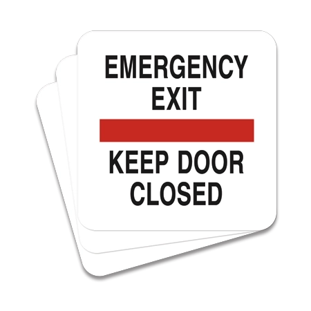 Emergency Exit  Keep Door Closed - 3 Pack