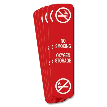 No Smoking Oxygen Storage - 6 Pack