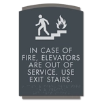 In Case of Fire, Elevators Are Out of Service... w/ Braille