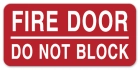 Fire Door - Do Not Block Label - 4 Pack