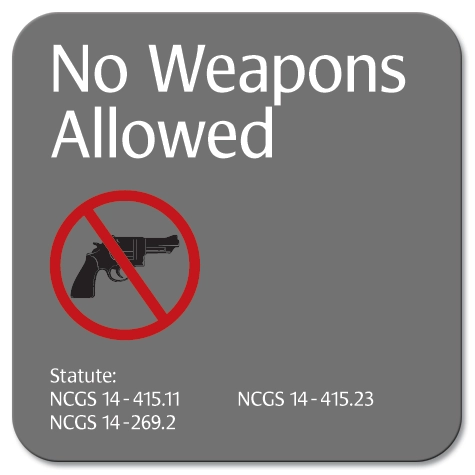 No Weapons Allowed Sign