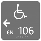 Restroom Directional Sign w/Braille