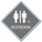 Restroom Sign w/Unisex & ISA Symbols