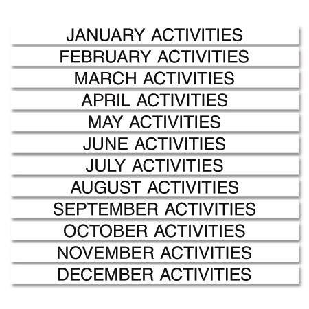Activity Display - 12 Pack Month Inserts