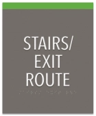 "Stairs/Exit Route" Egress Sign - CA Compliant