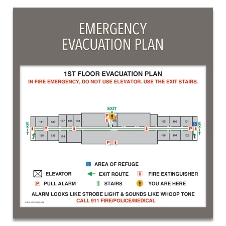 Standard Entrance Evacuation Plans - California Compliant